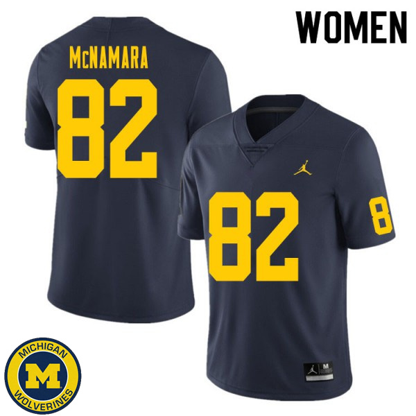 Womens University of Michigan #82 Kyle McNamara Navy NCAA Football Jersey